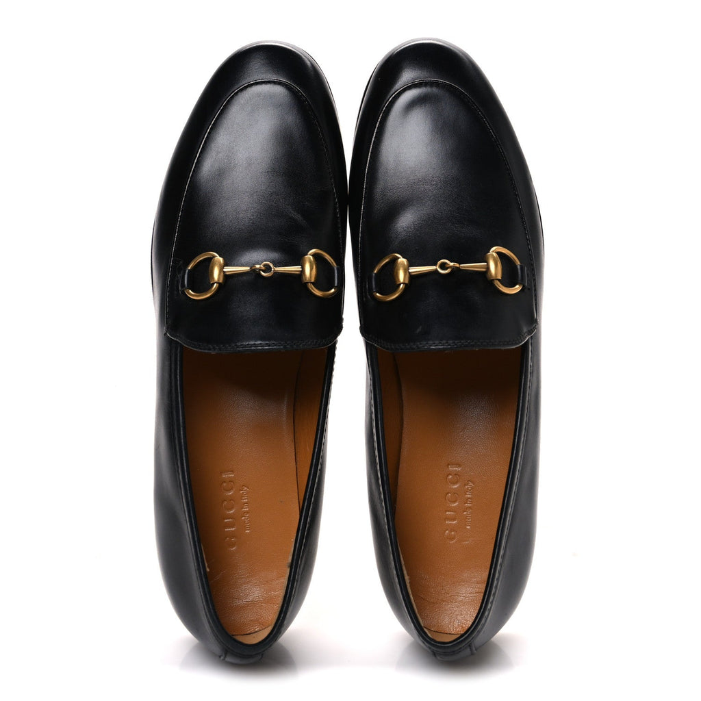 Gucci Calfskin Womens Jordaan Loafers 35.5 Black