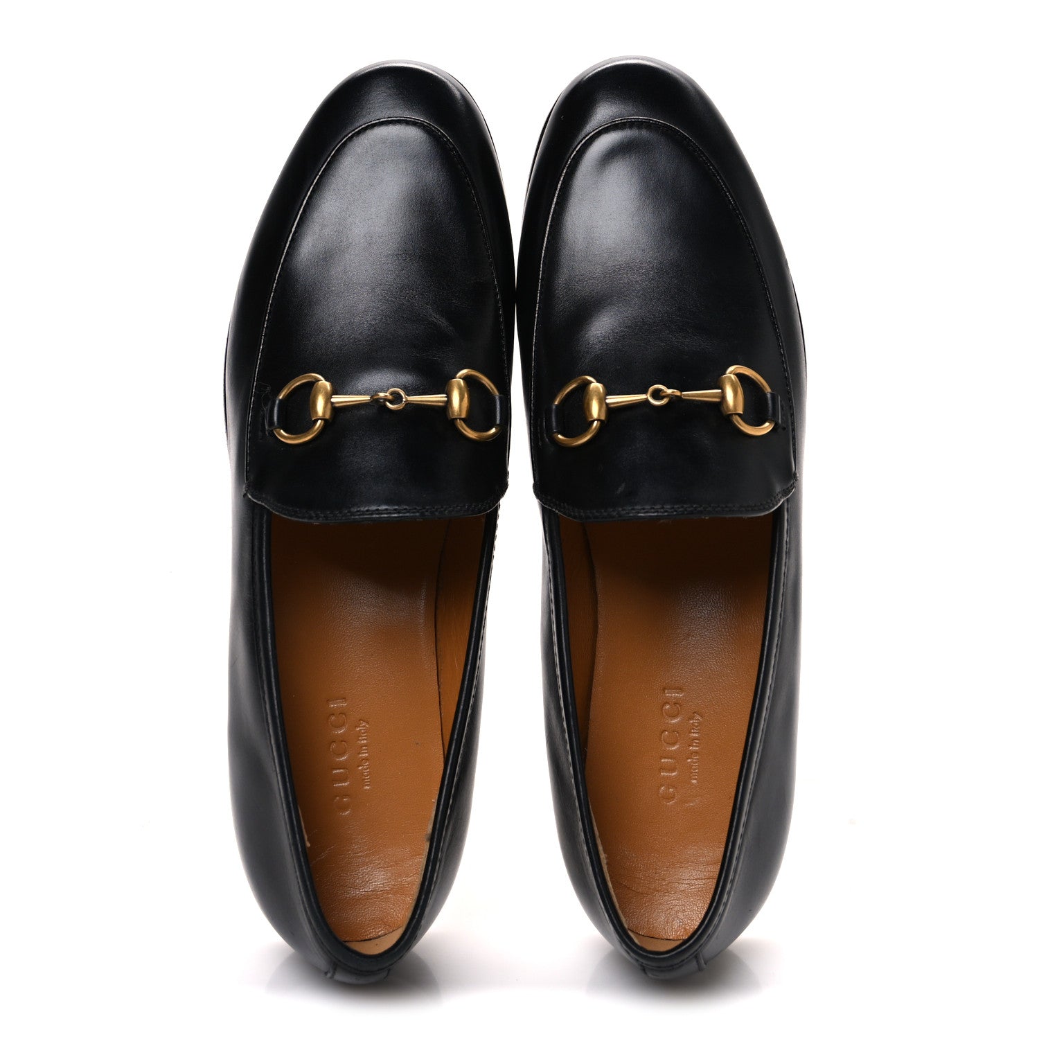 Gucci Calfskin Womens Jordaan Loafers 35.5 Black