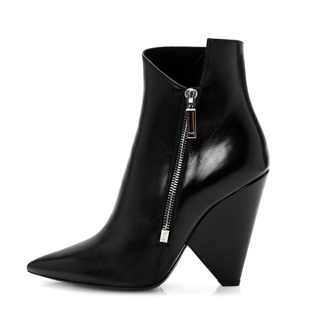 Saint Laurent Calfskin Niki 85 Wedge Booties 39.5 Black