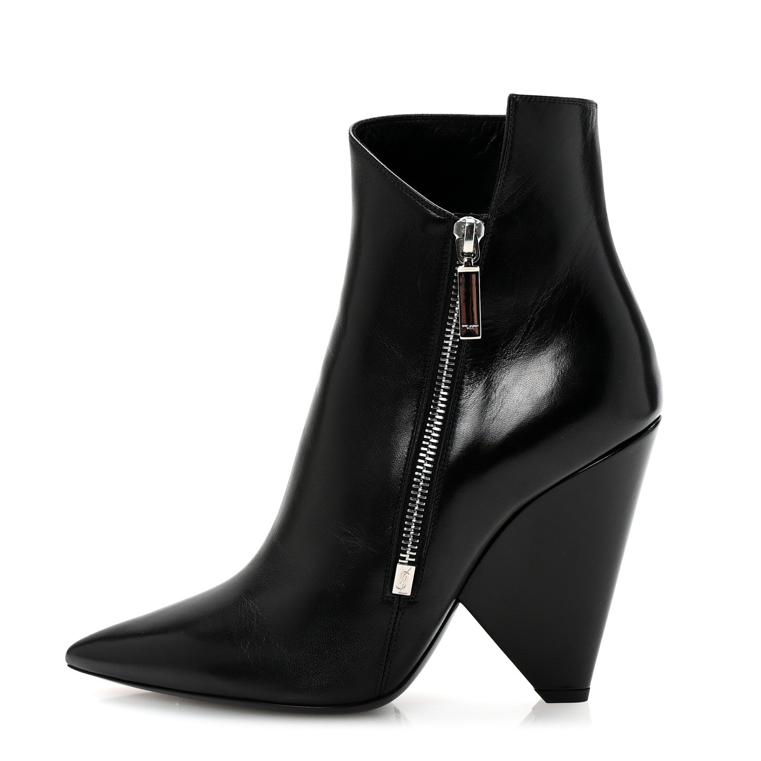 Saint Laurent Calfskin Niki 85 Wedge Booties 39.5 Black