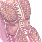 Balenciaga Fabric Mesh Distressed Womens Triple S Sneakers 36 Pink
