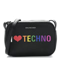 Balenciaga Calfskin I Love Techno XS Everyday Camera Bag Black