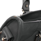 Balenciaga Chevre Silver Metallic Edge Hardware Mini City Bleu Acier