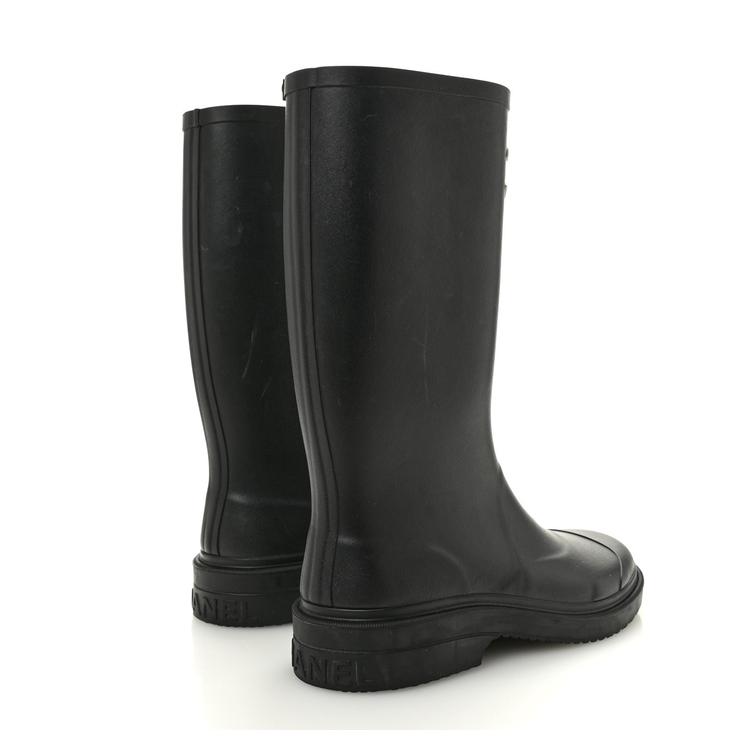 Chanel Caoutchouk CC High Boots 40 Black