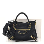 Balenciaga Chevre Gold Metallic Edge Hardware Town Bleu Nuit Dark Sea