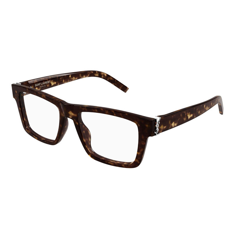 Saint Laurent Eyeglasses Rectangle Full Rim, Dark Havana Frame and Clear Demo Lens Lens SLM10_B002