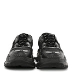 Balenciaga Fabric Mesh Womens Triple S Sneakers 38 Black