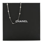 Chanel Metal CC Short Chain Necklace Silver
