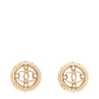 Chanel Pearl CC Round Rope Earrings Gold
