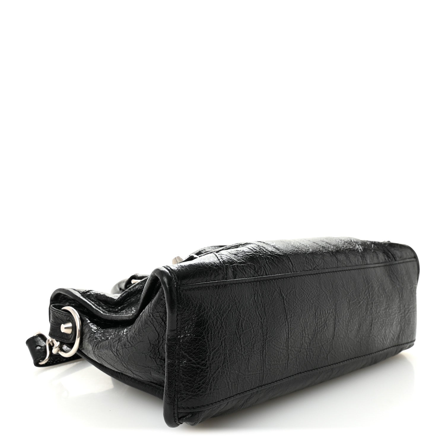 Balenciaga Agneau Arena Storico Silver Hardware Small Le City Black