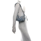 Balenciaga Bleached Denim BB Monogram Le Cagole Shoulder Bag XS Blue