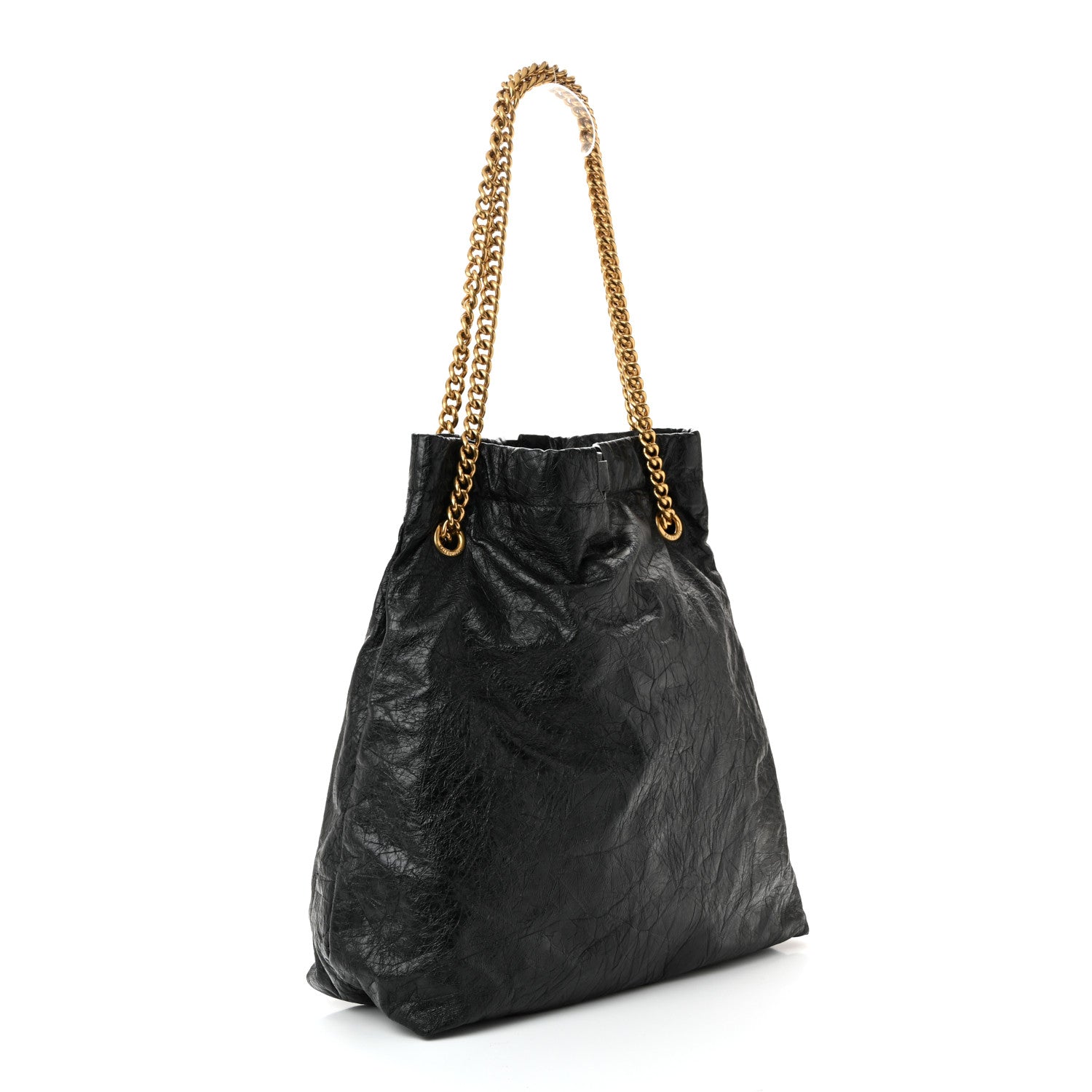 Balenciaga Crushed Calfskin Crush Medium Chain Tote  Black