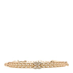 Chanel Metal Crystal Bead Chain Link CC Choker Necklace Gold