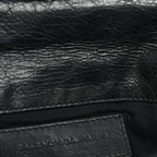 Balenciaga Agneau Giant 12 Silver Hardware Envelope Clutch Black
