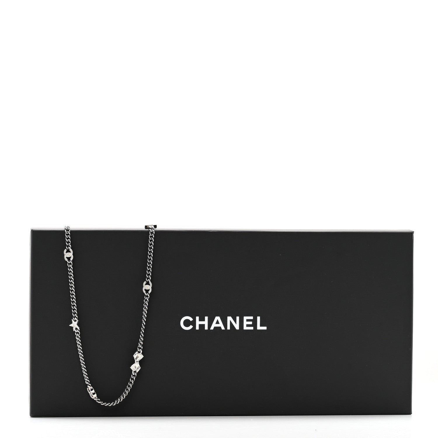 Chanel Ruthenium Crystal Chain CC Lucky Charms Necklace