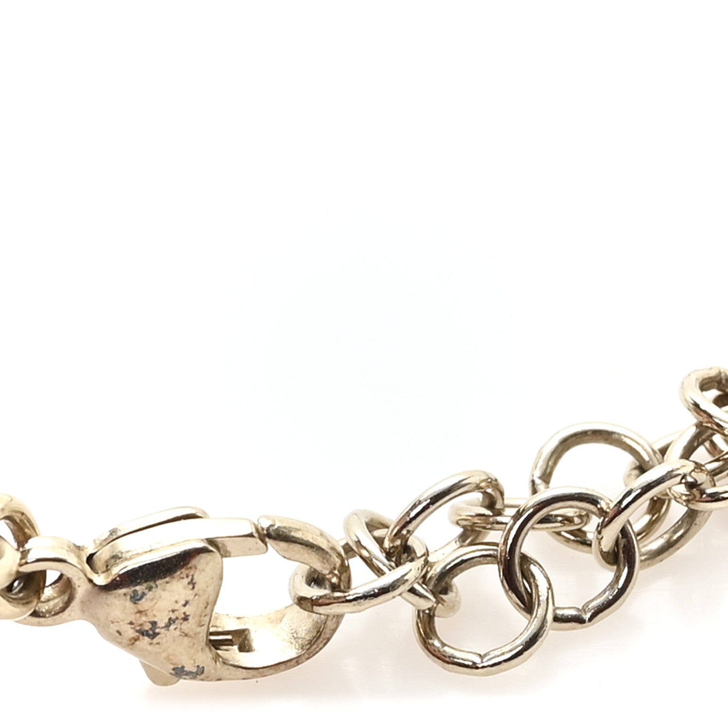Chanel Crystal CC Flower Drop Necklace White