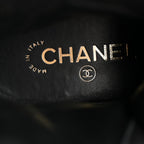 Chanel Lambskin Calfskin Quilted Lace Up Combat Boots 38 Black