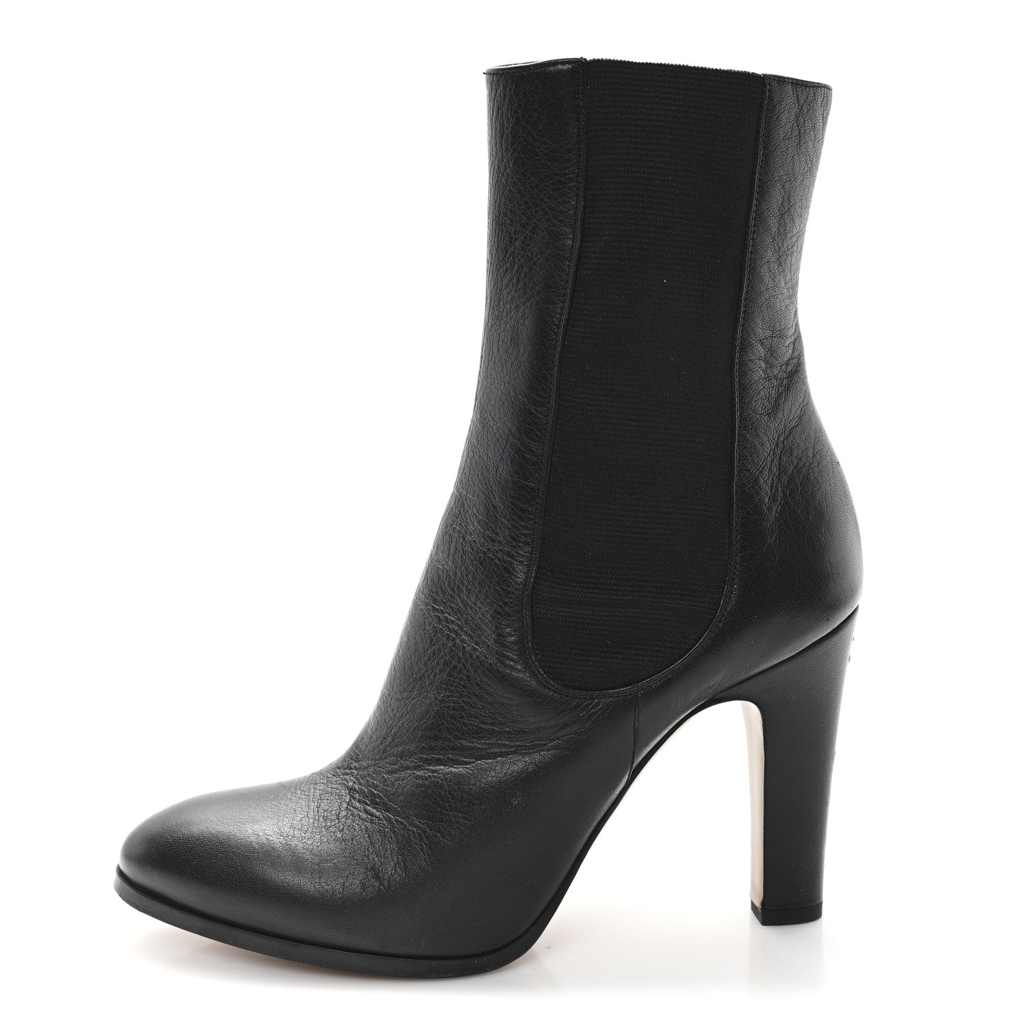 Chanel Calfskin Interlocking CC Calf Boots 38.5 Black