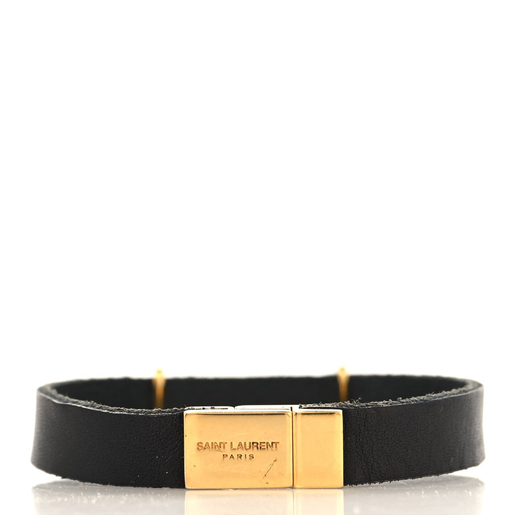 Saint Laurent Calfskin Monogram Bracelet M Black