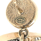 Chanel Crystal CC Circle Drop Earrings Gold