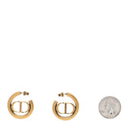 Christian Dior Metal 30 Montaigne Hoop Earrings Aged Gold