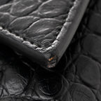 Balenciaga Extra Supple Calfskin Crocodile Embossed Monochrome XS Downtown Shoulder Bag Black