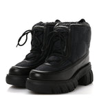 Gucci Nylon Calfskin GG Matelasse Lace Up Platform Ankle Boots 37 Black