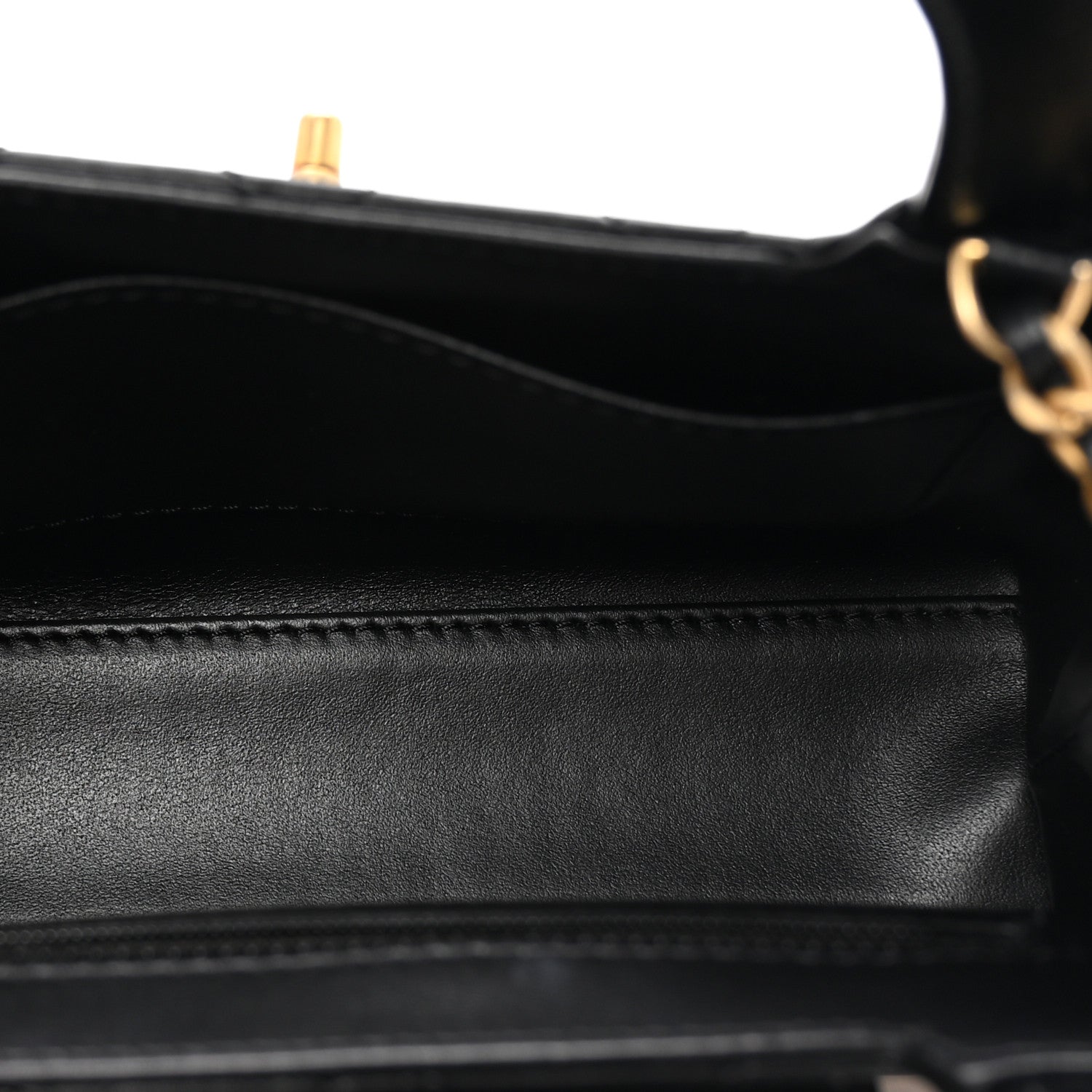 Chanel Shiny Aged Calfskin Quilted Nano Kelly Shopper Black