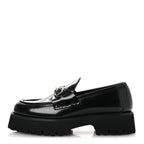 Gucci Cordovan Lux Womens Horsebit 45mm Platform Loafers 37.5 Black