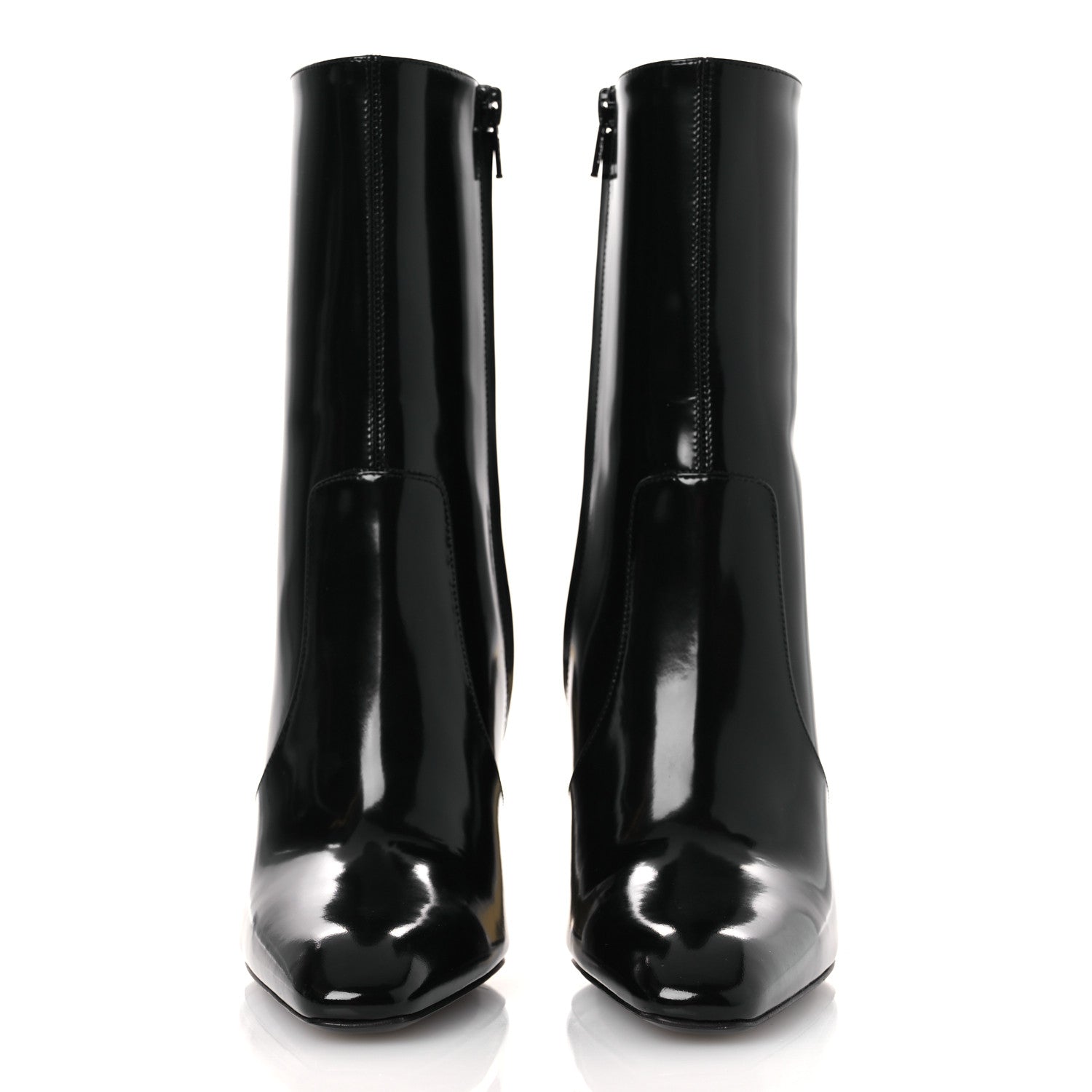 Saint Laurent Vitello Marilyn Auteuil 105 Ankle Zip Boots 37.5 Black