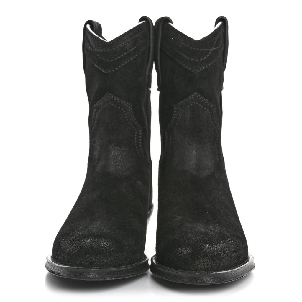 Saint Laurent Suede Eastwood Western Boots 35 Black