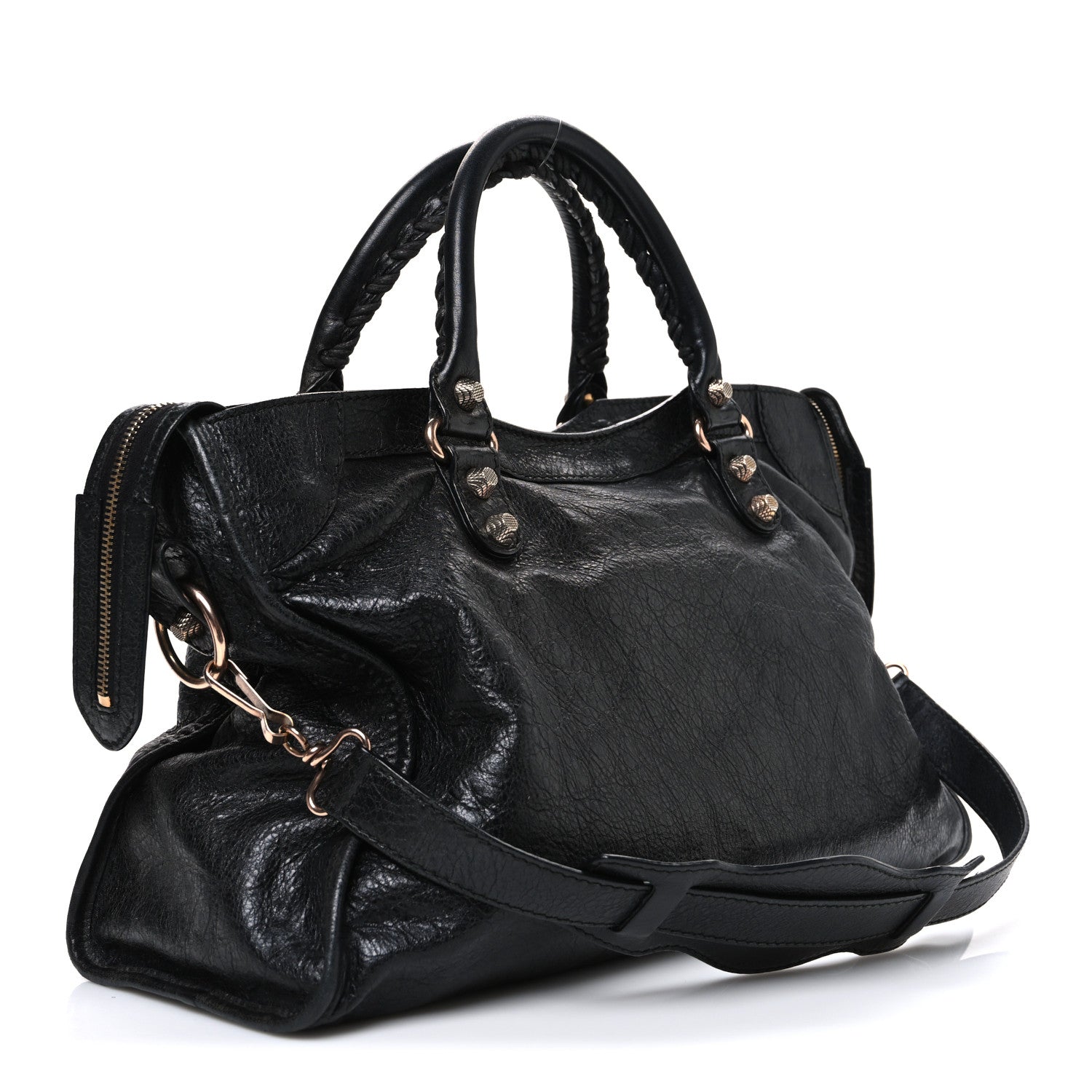 Balenciaga Agneau Giant 12 Rose Gold Hardware City Black