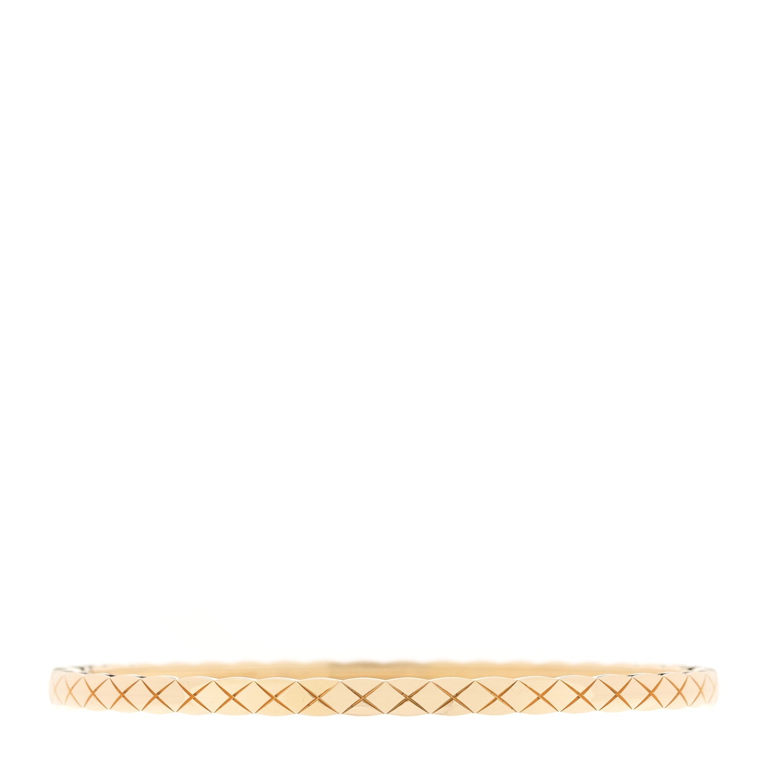 Chanel 18K Yellow Gold Diamond Mini Coco Crush Cuff Bracelet L