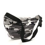 Balenciaga Distressed Nylon Canvas Camo Logo Explorer Beltpack Black White Gray