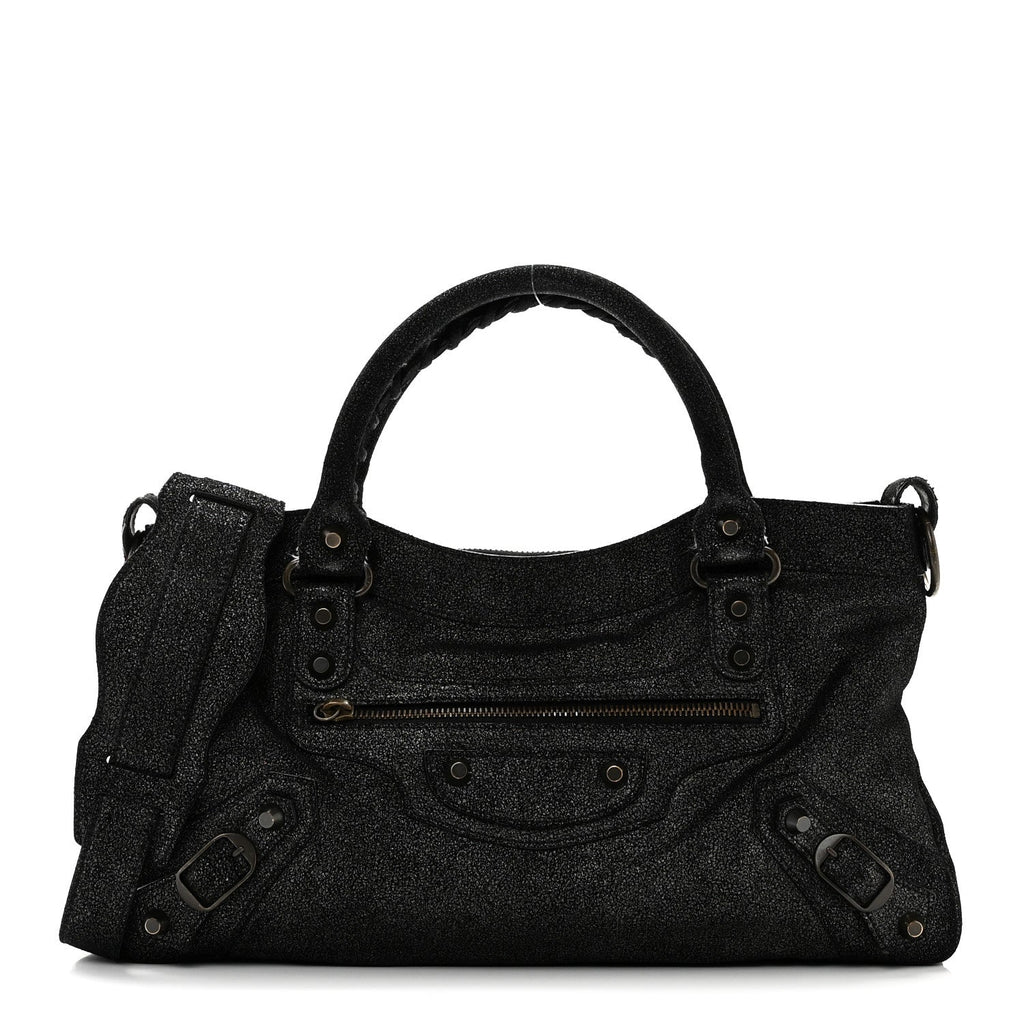 Balenciaga Craquele Calfskin Classic Hardware First Black