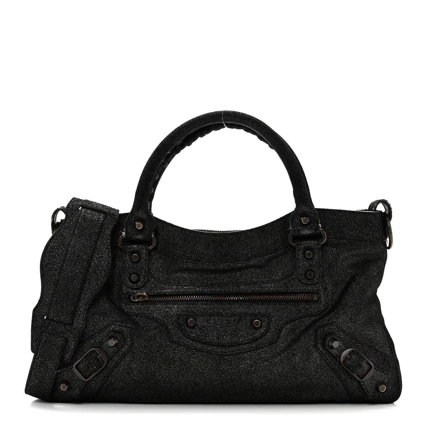 Balenciaga Craquele Calfskin Classic Hardware First Black