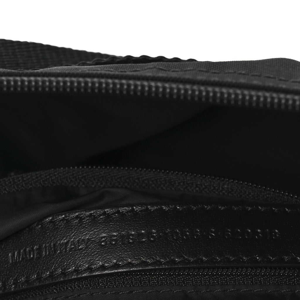 Balenciaga Recycled Sport Nylon Logo Embroidered Wheel Sling Bag Black Pink