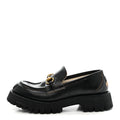 Gucci Cordovan Lux Womens Harald Horsebit 25mm Platform Loafers 39 Black