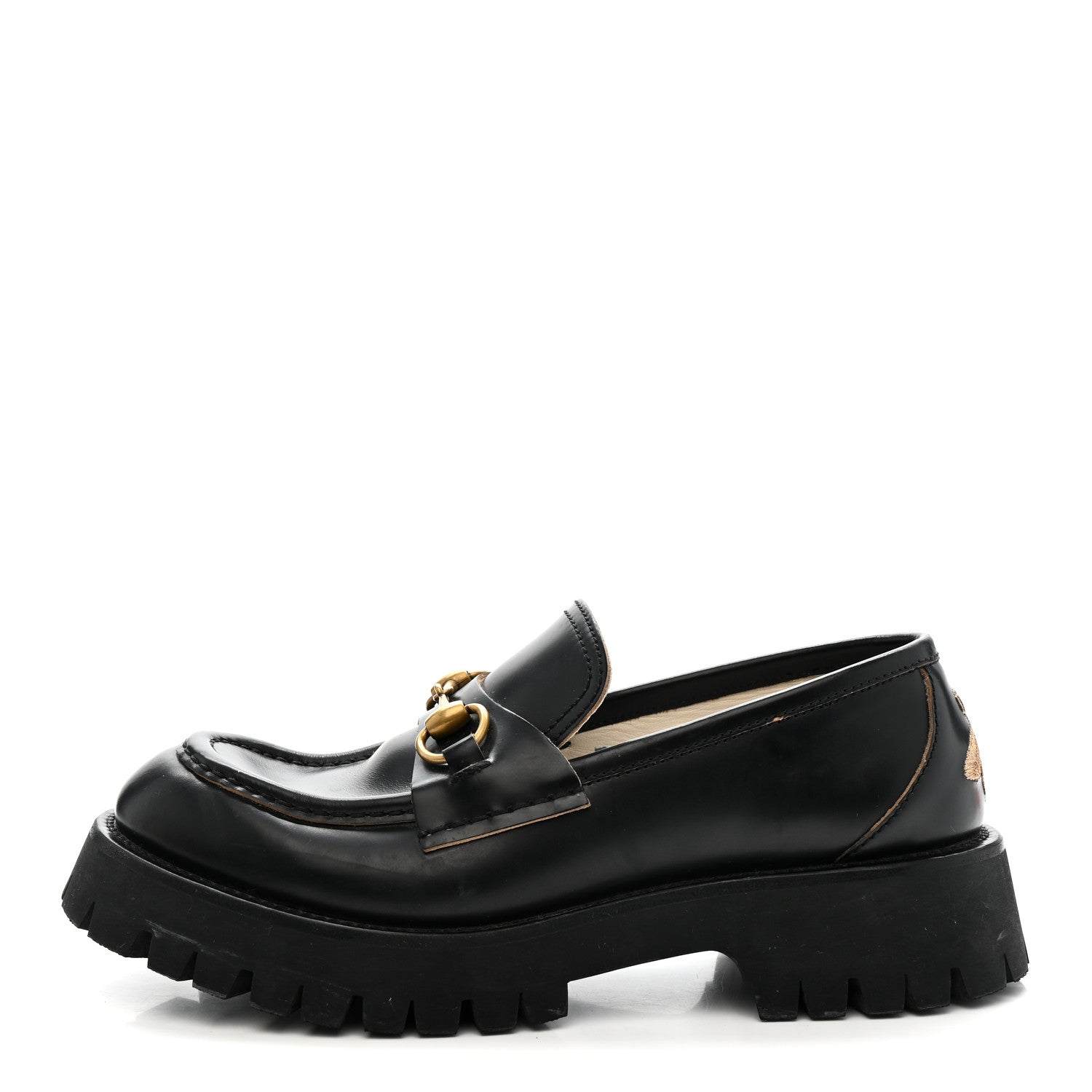 Gucci Cordovan Lux Womens Harald Horsebit 25mm Platform Loafers 39 Black