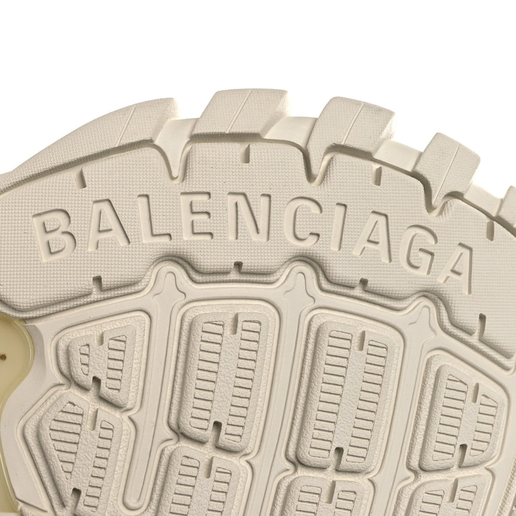 Balenciaga Mesh Nylon Faux Fur Womens Track Hike Sneakers 37 White