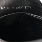 Prada Spazzolato Metal Triangle Logo 50mm Loafers 37.5 Black