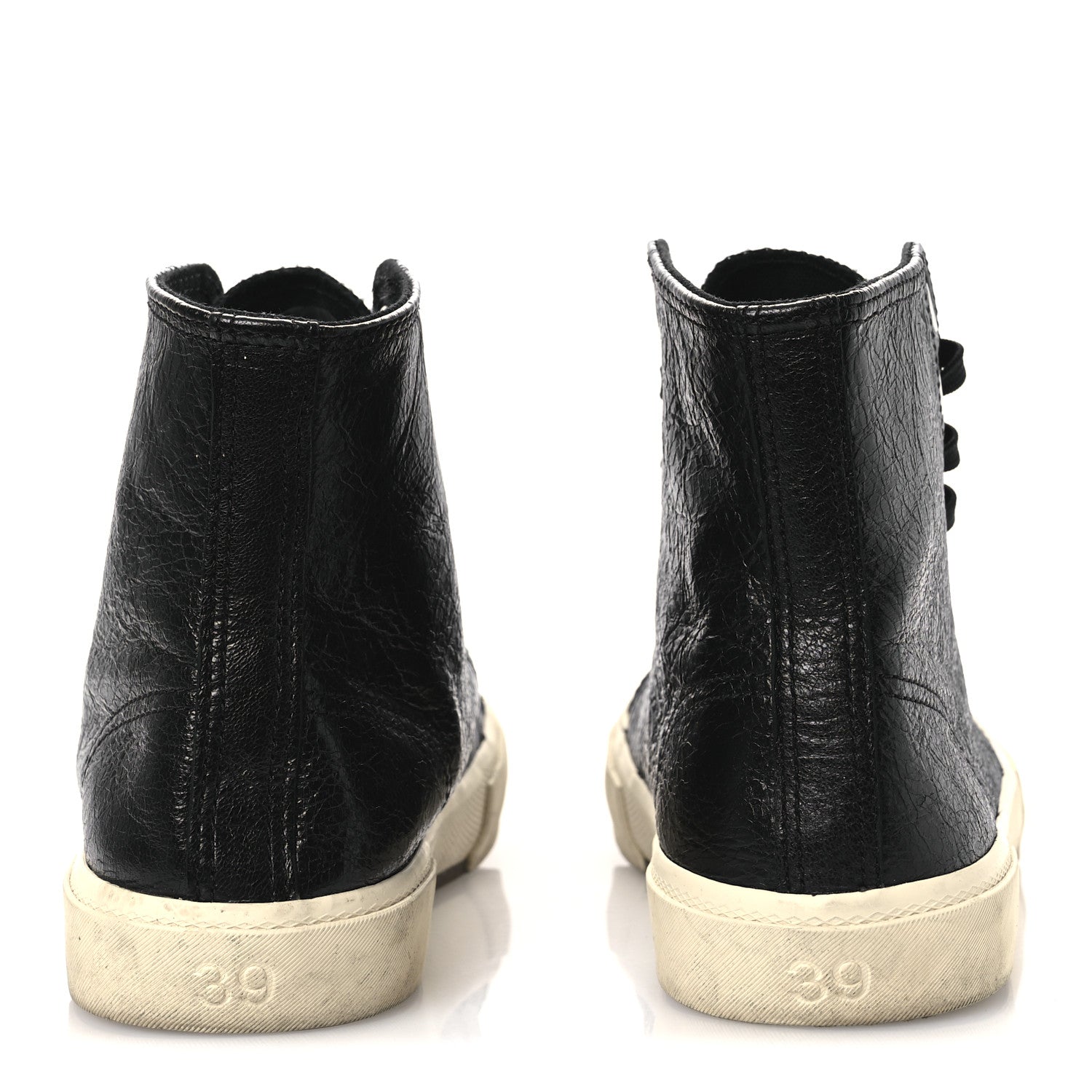 Balenciaga Agneau Arena Womens Paris High Top Sneakers 39 Black