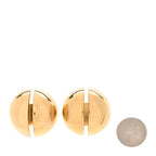 Saint Laurent Brass Double Half Ball Clip On Earrings Gold