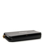Balenciaga Grained Calfskin Logo Cash Phone Holder Wallet On Chain Black