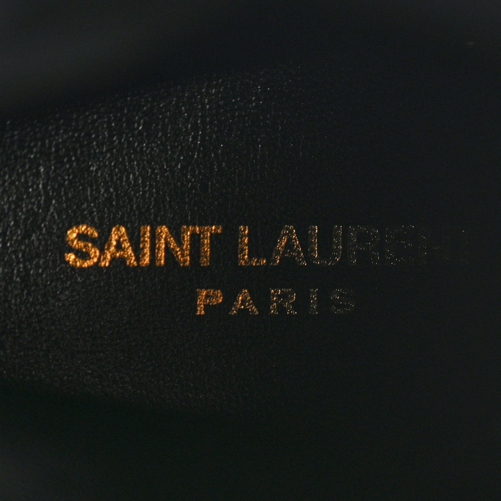Saint Laurent Kid Scamosciato Niki 85 Wedge Booties 39.5 Black