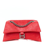 Balenciaga Arena Calfskin Small Crush Chain Bag Tomato Red