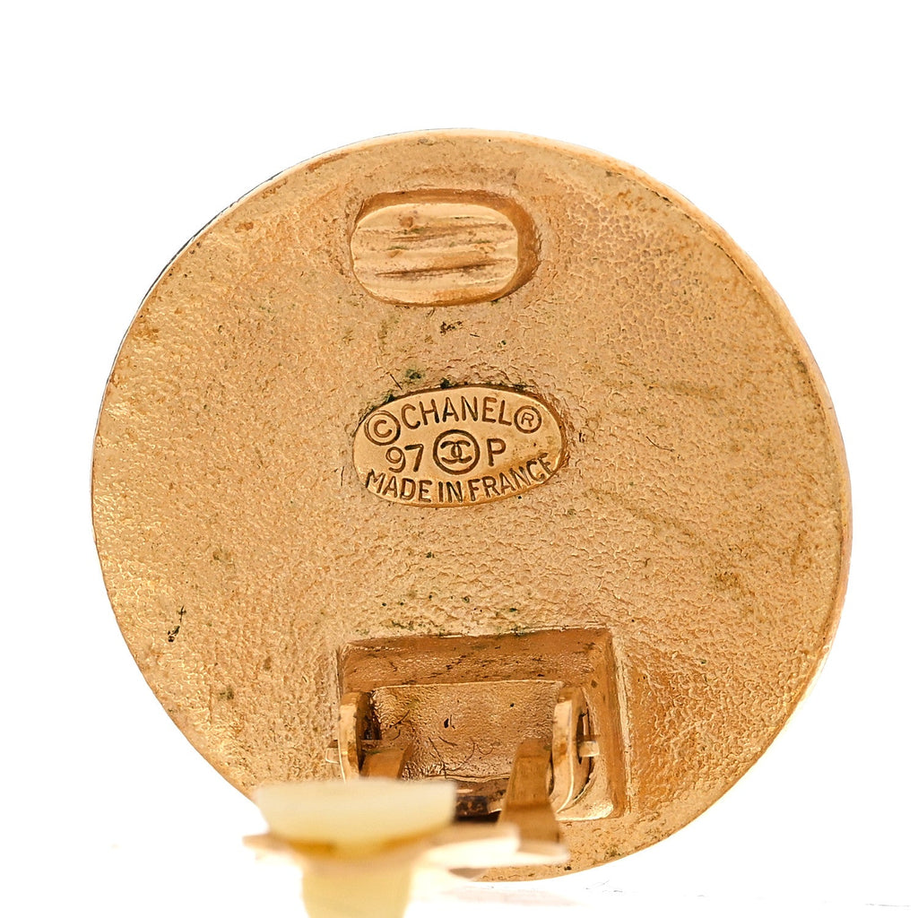 Chanel Round CC Clip On Earrings Gold