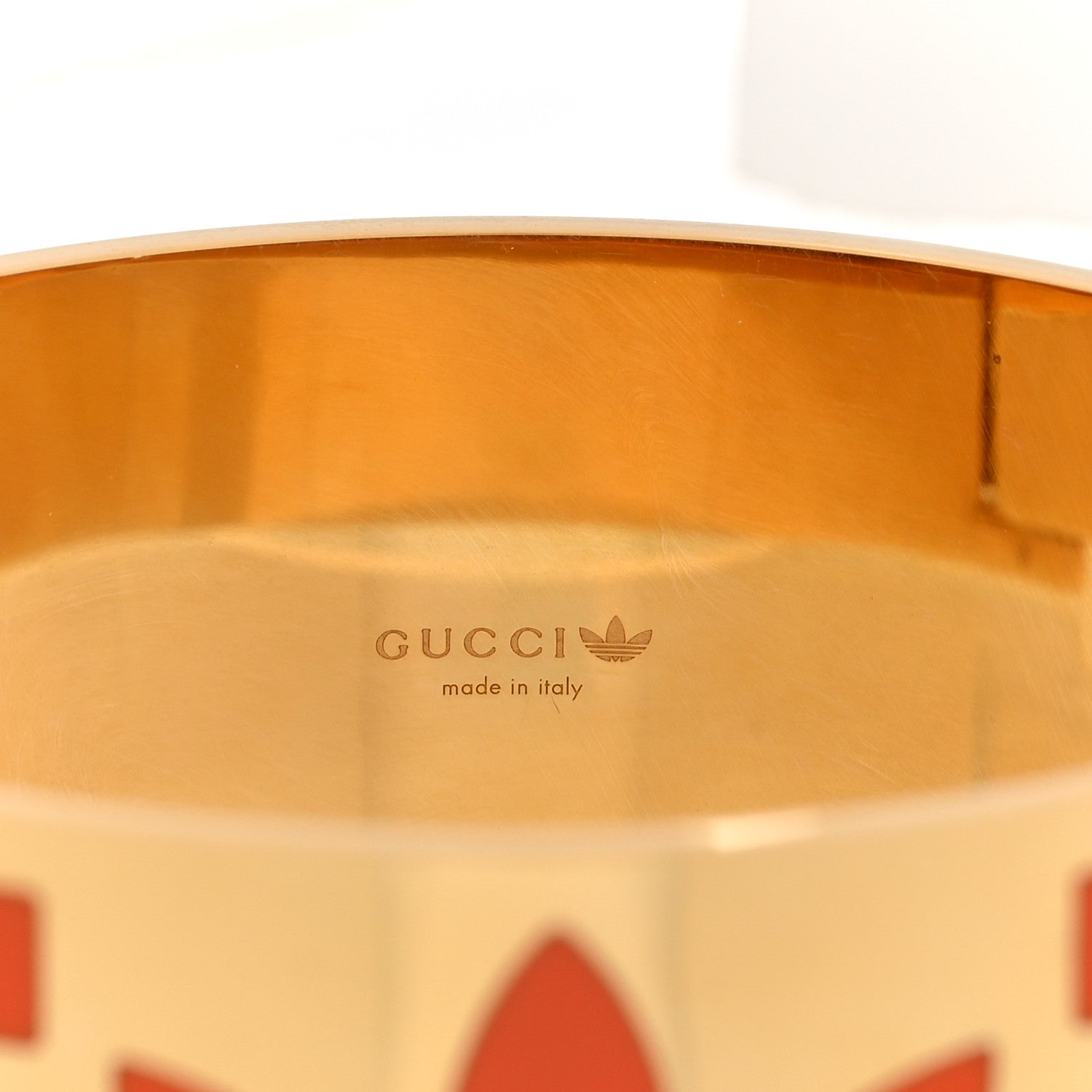 Gucci X ADIDAS Metal Enamel Cuff Bracelet S Orange