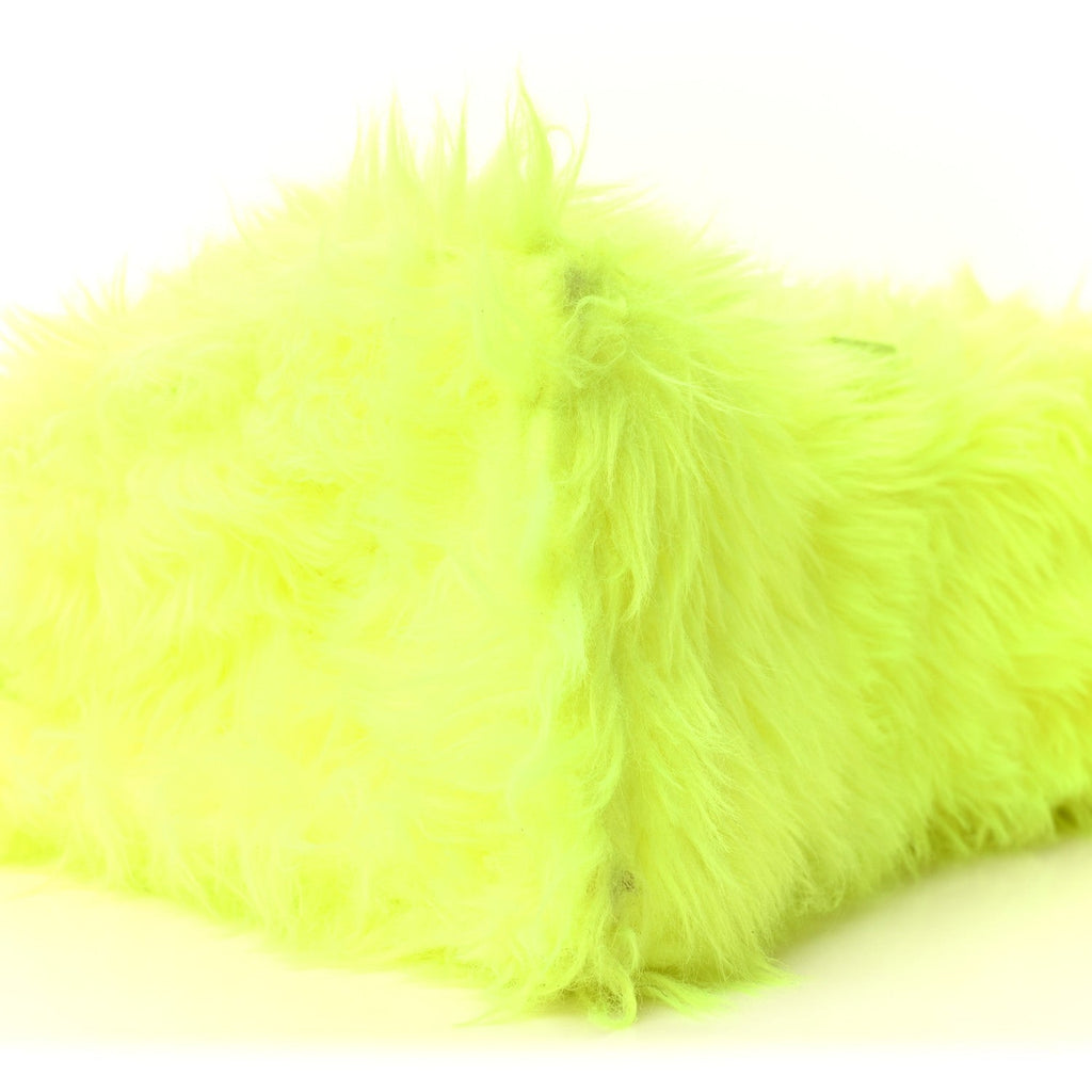 Balenciaga Faux Fur Medium Fluffy Hourglass Top Handle Bag Fluo Yellow