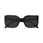 Saint Laurent Sunglasses Square Full Rim, Havana Frame and Green Lens SL497002